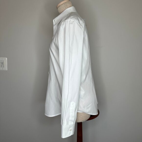 Lauren Ralph Lauren Women's Classic White Button Up Long Sleeve Shirt Size Large - Picture 6 of 9